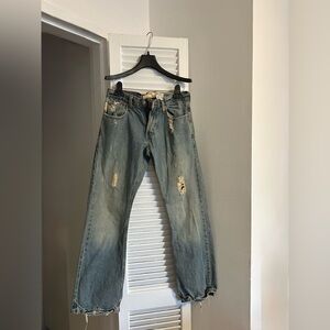 Levi's Distressed Blue Boot Cut Jeans